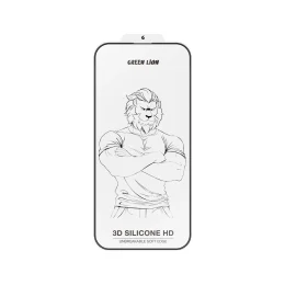 شیشه لبه 3D SILICONE PLUS با وضوح بالا برای iPhone 16 PLUS - CLEAR - برند گرین لاین Green lion