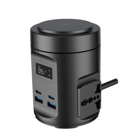 Powerology Magsafe Power Hub PWCUQC014 - 65W PD, 15W Wireless, UK Plug, Black