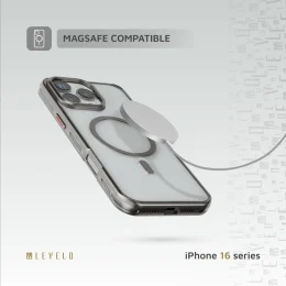 کیف ELIO PC با پایه حلقه دوربین برای iPhone 16 PRO MAX-TITANIUM - برند لِوِلو Levelo