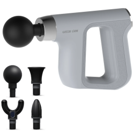 Impact Fascial Gun Massager, 4×Massger Heads, 5×Speed Levels, 2 Hour Working Time, Ideal for Stress Relief - Gray